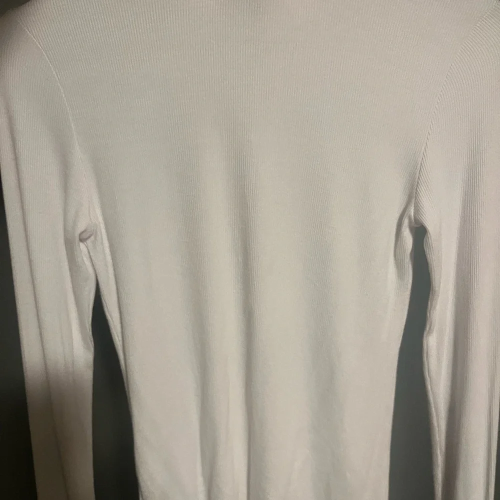 Joah Brown White Long-Sleeve Ribbed Zip-Neck Top - Picture 4 of 4